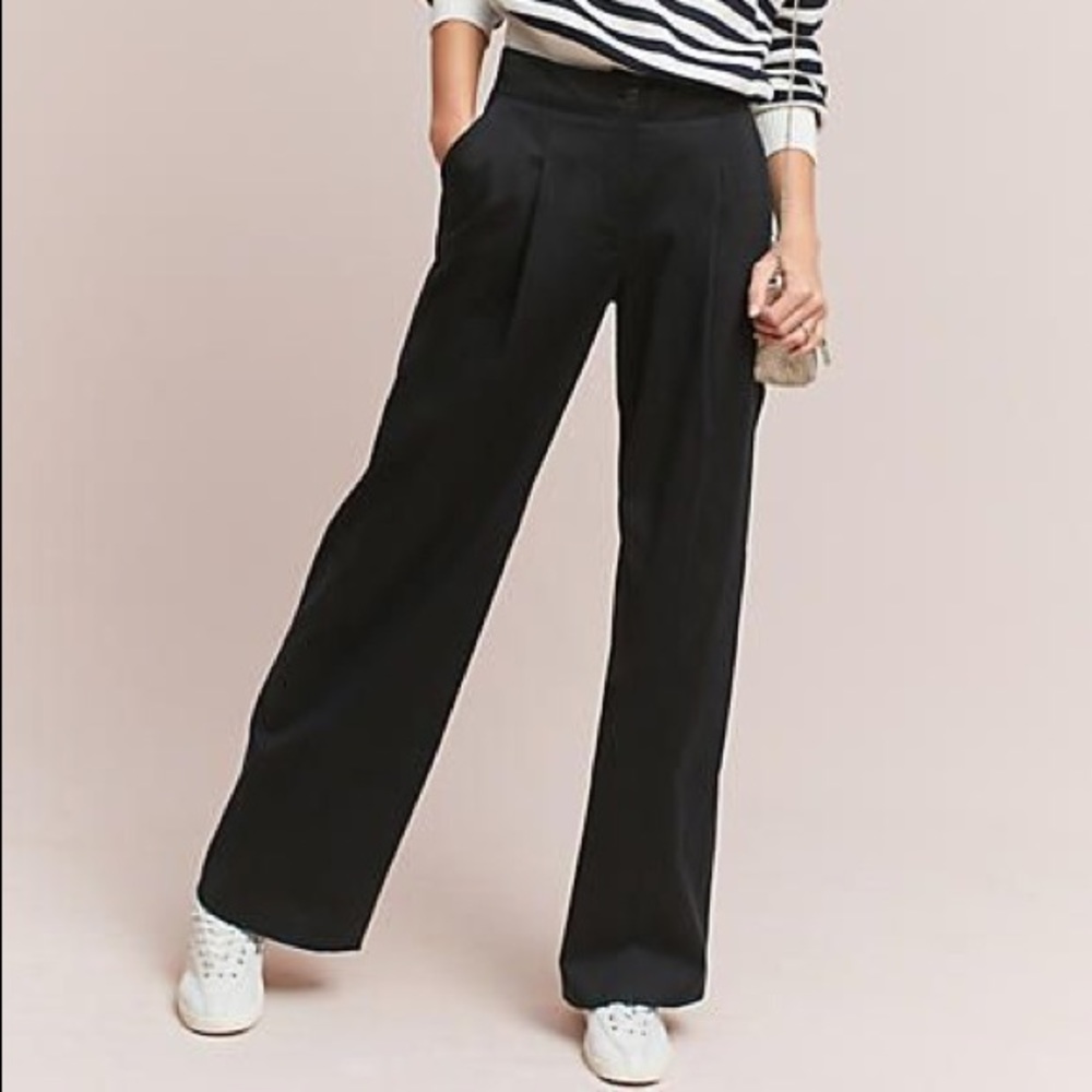 Anthropologie Essential Wide-leg Trousers